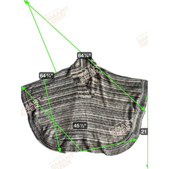 Leo & Nicole Striped Cowl Neck Knit Poncho Sweater Size XL - Picture 7 of 8